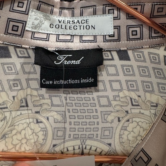 VERSACE 100% Silk Nautical Long Sleeve Button Down Shirt EUC - Picture 7 of 16